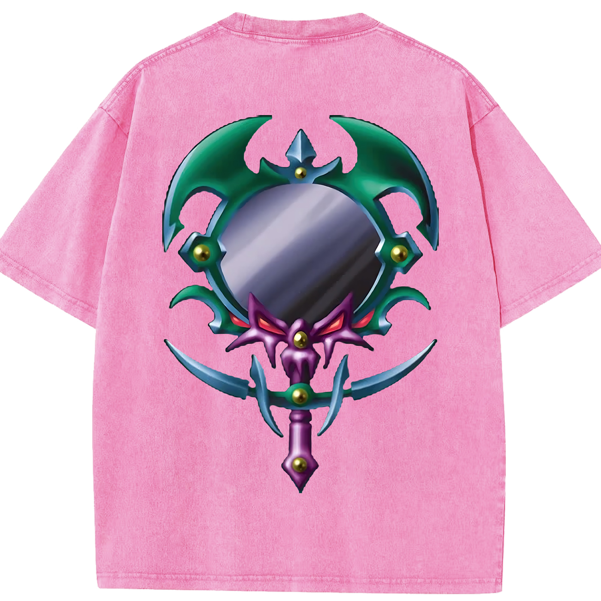 （画像用） 遊☆戯☆王 Yu-Gi-Oh! 綿100% ヴィンテージ風 半袖Tシャツ（背面プリント）